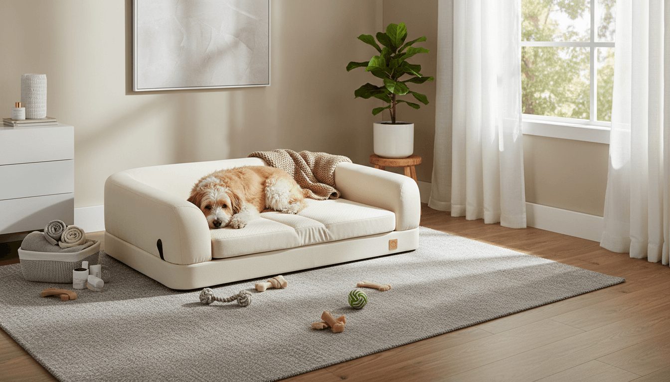 Modern raised pet bed frame design